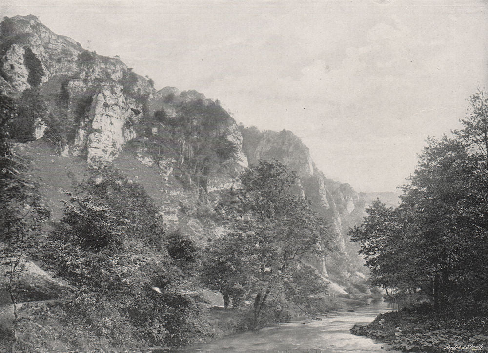 DOVEDALE. Tissington Spires. Derbyshire 1900 old antique vintage print picture